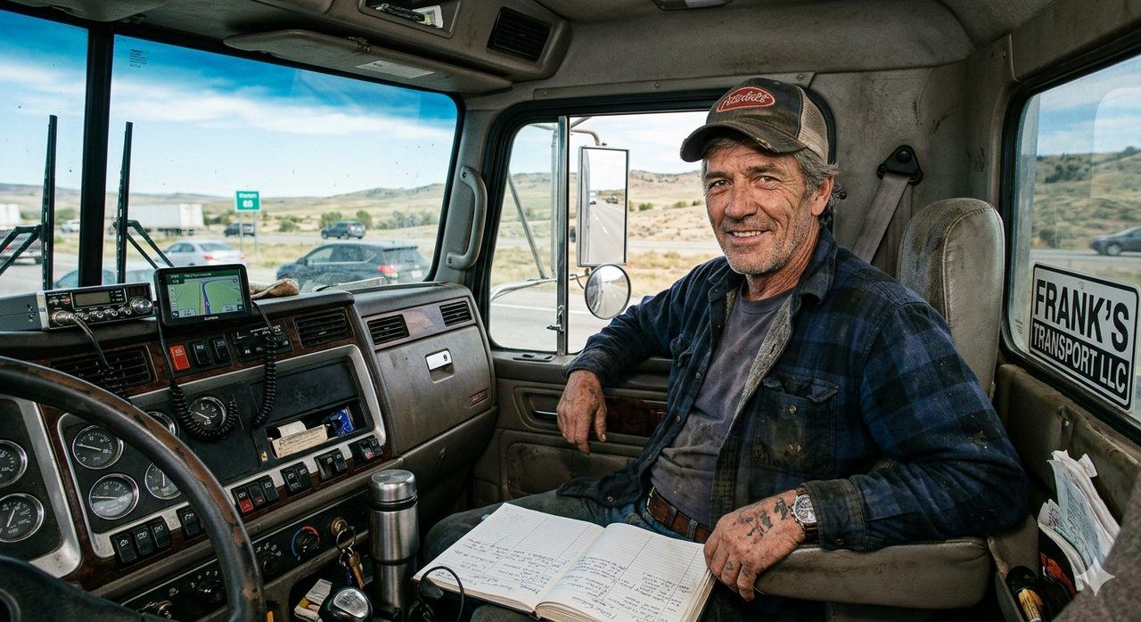 Owner-operator truck driver managing loads with Loadboot dispatch